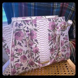 Brahmin Priscilla Satchel in Ivory Labyrinth